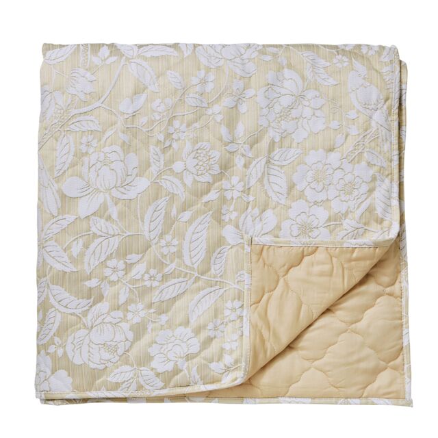 Sanderson 'Pyramus' Cotton Quilted Throw in Gold - image 1