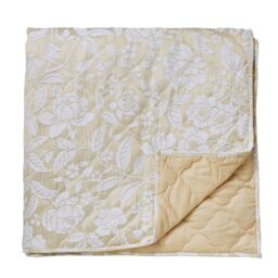 Sanderson 'Pyramus' Cotton Quilted Throw in Gold - thumbnail 1