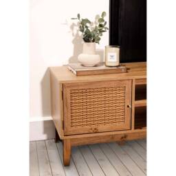 Lemon Pavilion Furniture Bordeaux TV Unit - MDF - L39.4 x W128.2 x H48.5 cm - Oak in Brown - Size: 1 Pack - thumbnail 2