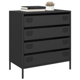 Berkfield Home Sideboard¬†Black 68x39x73.5 cm Cold-rolled Steel in Black - thumbnail 1