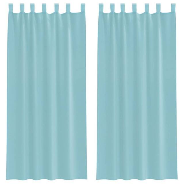 Berkfield Home Voile Curtains with Loops 2 pcs Turquoise 140x245 cm - image 1