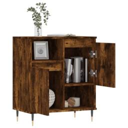Berkfield Home Sideboard Smoked Oak 60x35x70 cm Engineered Wood in Brown - Size: 60 x 35 x 70 cm - thumbnail 4