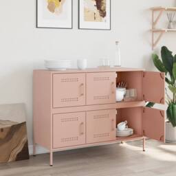 Berkfield Home Sideboard Pink 100.5x39x79 cm Steel - thumbnail 3