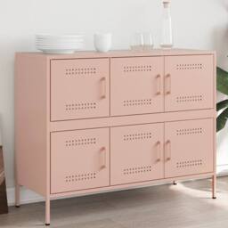 Berkfield Home Sideboard Pink 100.5x39x79 cm Steel - thumbnail 1