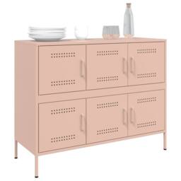 Berkfield Home Sideboard Pink 100.5x39x79 cm Steel - thumbnail 4