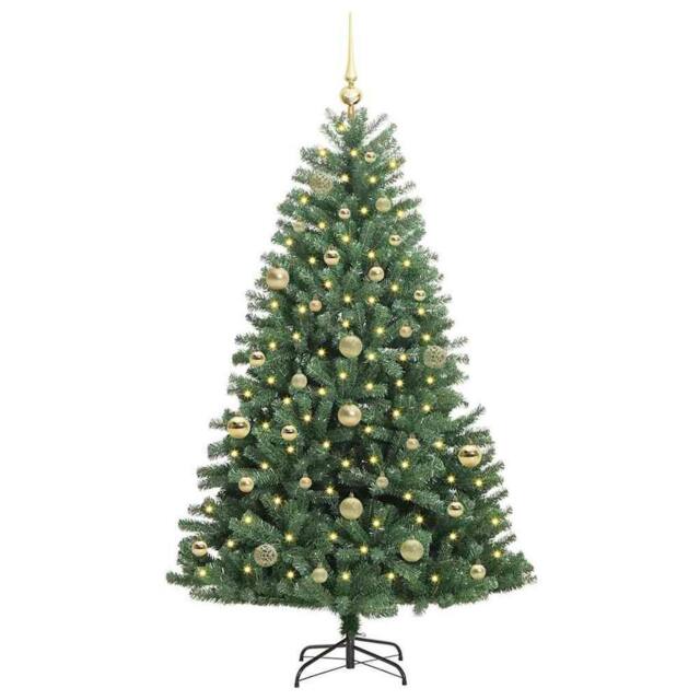 Berkfield Home Realistic Artificial Hinged Christmas Tree Green 150 cm PVC & Metal - image 1