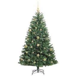 Berkfield Home Realistic Artificial Hinged Christmas Tree Green 150 cm PVC & Metal - thumbnail 4