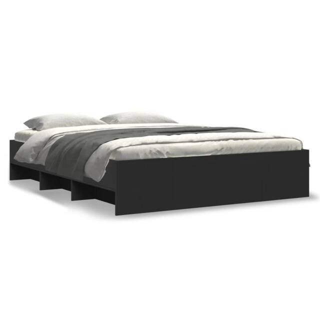 Berkfield Home Bed Frame without Mattress Black 150x200 cm King Size Engineered Wood - image 1
