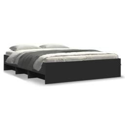 Berkfield Home Bed Frame without Mattress Black 150x200 cm King Size Engineered Wood - thumbnail 1