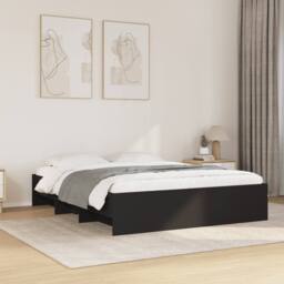 Berkfield Home Bed Frame without Mattress Black 150x200 cm King Size Engineered Wood - thumbnail 2
