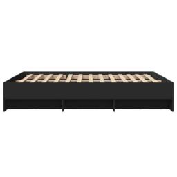 Berkfield Home Bed Frame without Mattress Black 150x200 cm King Size Engineered Wood - thumbnail 6