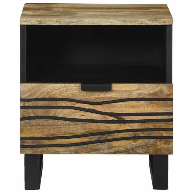 Berkfield Home Modern Bedside Cabinet - 40 x 33 x 46 cm, Solid Mango Wood in Brown - Size: 40 x 33 x 46 cm - image 1