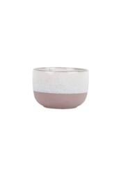 KDMD Hortus Pink & White Stoneware Pot 12cm H x 17cm Dia
