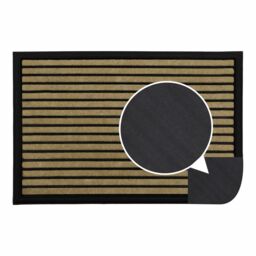 JVL Vienna Rubber Backed Scraper Doormat 40x60cm Lines in Brown - Size: 40 cm x 60 cm - thumbnail 7