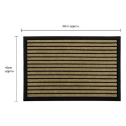 JVL Vienna Rubber Backed Scraper Doormat 40x60cm Lines in Brown - Size: 40 cm x 60 cm - thumbnail 9
