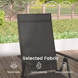 Gymax 1 PCS Patio Folding Dining Chairs Adjustable Outdoor Reclining Chairs in Black - thumbnail 6