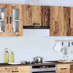 Berkfield Home Kitchen Wall Cabinet Kalmar Old Wood Engineered Wood in Brown - thumbnail 4