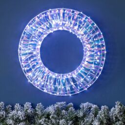 Christow Light Up Christmas Wreath Iridescent White LED Xmas Door Decoration 38cm (S) 50cm (L) - Size: Small - thumbnail 1