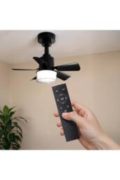 Living and Home Refined LED Ceiling Fan Light in Black - thumbnail 6