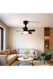 Living and Home Refined LED Ceiling Fan Light in Black - thumbnail 2