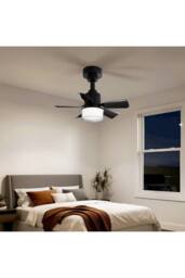 Living and Home Refined LED Ceiling Fan Light in Black - thumbnail 4