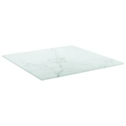 Berkfield Home Table Top White 40x40 cm 6 mm Tempered Glass with Marble Design - thumbnail 2