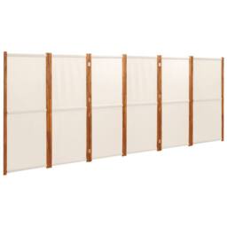 Berkfield Home 6-Panel Room Divider Cream White 420x180 cm in Beige - thumbnail 2