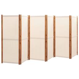 Berkfield Home 6-Panel Room Divider Cream White 420x180 cm in Beige - thumbnail 3