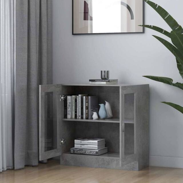 Berkfield Home Vitrine Cabinet Concrete Grey 82.5x30.5x80 cm Engineered Wood - image 1