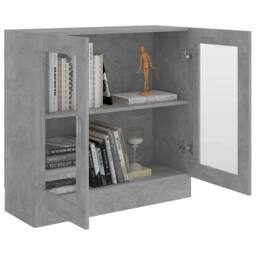 Berkfield Home Vitrine Cabinet Concrete Grey 82.5x30.5x80 cm Engineered Wood - thumbnail 4