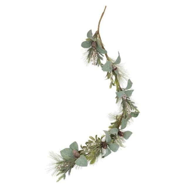 VFM e-Store Christmas Garland Decoration 130cm x 22cm Cream X 1 - Size: 130 cm x 22 cm - image 1