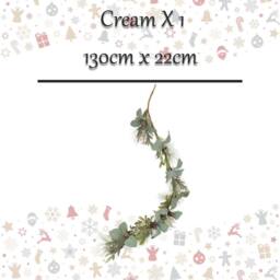 VFM e-Store Christmas Garland Decoration 130cm x 22cm Cream X 1 - Size: 130 cm x 22 cm - thumbnail 2