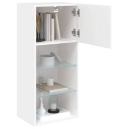 Berkfield Home TV Cabinet with LED Lights White 40.5x30x90 cm - thumbnail 6