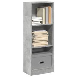 Berkfield Home Decorative Bookcase Concrete Grey 40x24x109 cm Engineered Wood - Size: 40 x 24 x 109 cm - thumbnail 2