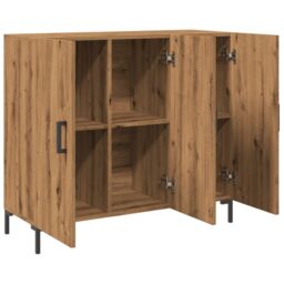 Berkfield Home Sideboard Artisian Oak 90x34x80 cm Engineered Wood in Brown - Size: 90 x 34 x 80 cm - thumbnail 5