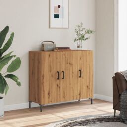 Berkfield Home Sideboard Artisian Oak 90x34x80 cm Engineered Wood in Brown - Size: 90 x 34 x 80 cm - thumbnail 1