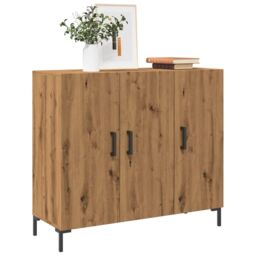 Berkfield Home Sideboard Artisian Oak 90x34x80 cm Engineered Wood in Brown - Size: 90 x 34 x 80 cm - thumbnail 3
