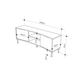FWStyle 2 Door Curved TV Unit Stand Ash Green - thumbnail 5