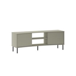 FWStyle 2 Door Curved TV Unit Stand Ash Green - thumbnail 4