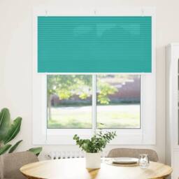 Berkfield Home Pleated Blind Petrol Green 115x100 cm Fabric Width 114.4 cm Polyester in Turquoise - thumbnail 3