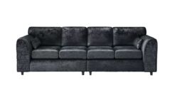 Snugg Furniture UK Limited (Full Back) Aurora Crushed Velvet 4 Seater 2 Corner Sofa in Black - thumbnail 2