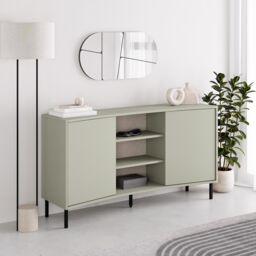 FWStyle Ash Green Large 2 Door Curved Modern Sideboard - thumbnail 2