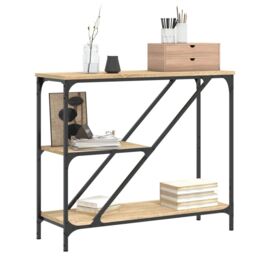Berkfield Home Console Table Sonoma Oak 88.5x30x75 cm Engineered Wood in Brown - thumbnail 3