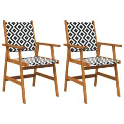Berkfield Home Garden Chairs 2 pcs Solid Acacia Wood in Brown - thumbnail 2