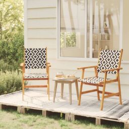 Berkfield Home Garden Chairs 2 pcs Solid Acacia Wood in Brown