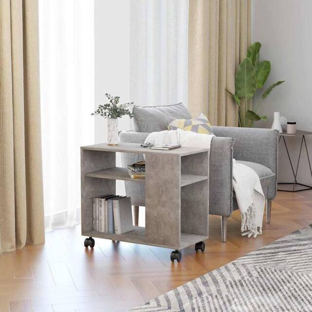 Berkfield Home Side Table Concrete Grey 70x35x55 cm Engineered Wood - Size: 70 x 35 x 55 cm - image 1