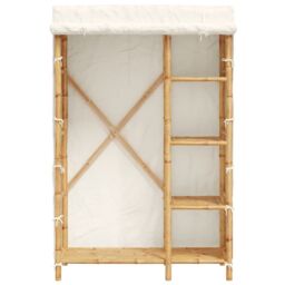 Berkfield Home Wardrobe 110x45x170 cm Bamboo in Brown - Size: 110 x 45 x 170 cm - thumbnail 3