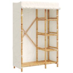Berkfield Home Wardrobe 110x45x170 cm Bamboo in Brown - Size: 110 x 45 x 170 cm - thumbnail 2