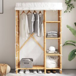 Berkfield Home Wardrobe 110x45x170 cm Bamboo in Brown - Size: 110 x 45 x 170 cm