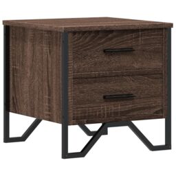 Berkfield Home Bedside Cabinet Brown Oak 40x41x40 cm Engineered Wood - Size: 40 x 41 x 40 cm - thumbnail 2